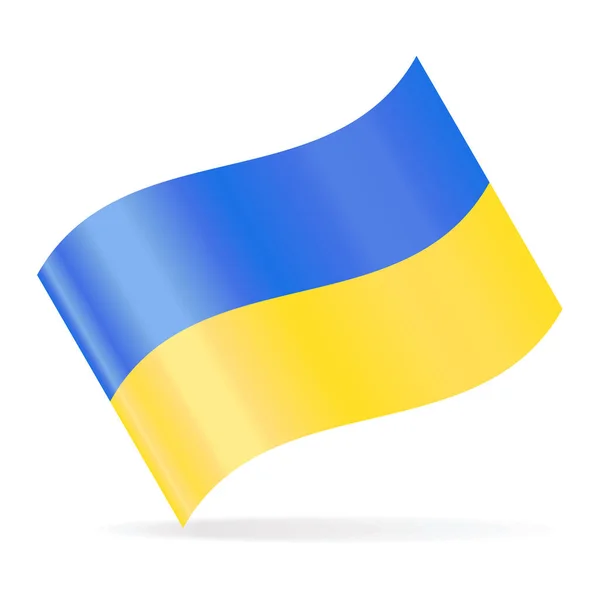 Vector de bandera de Ucrania ondeando icono — Vector de stock