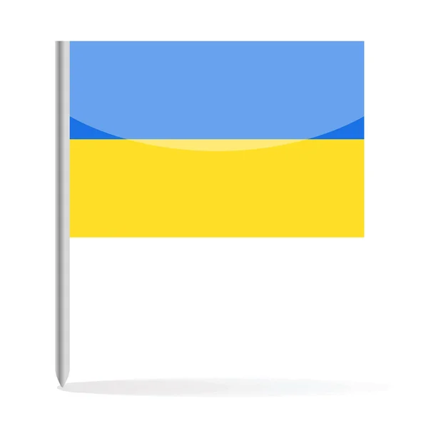 Oekraïne vlag Pin Vector Icon — Stockvector