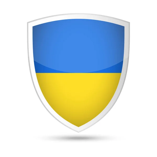 Ukraina Flag Vector Shield Icon - Stok Vektor