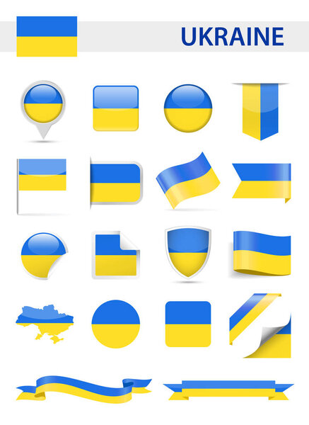 Флаговый векторный набор Украины

