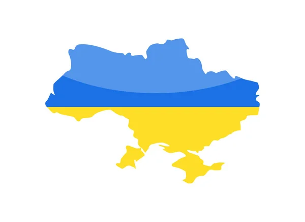 Bandera de Ucrania País Contorno Vector Icono — Vector de stock