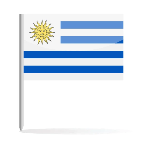 Uruguai bandeira pino vetor ícone — Vetor de Stock