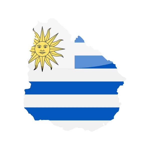Uruguay bayrağı ülke kontur vektör simgesi — Stok Vektör