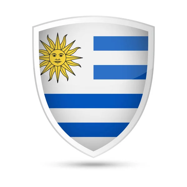 乌拉圭国旗矢量盾图标 — 图库矢量图片