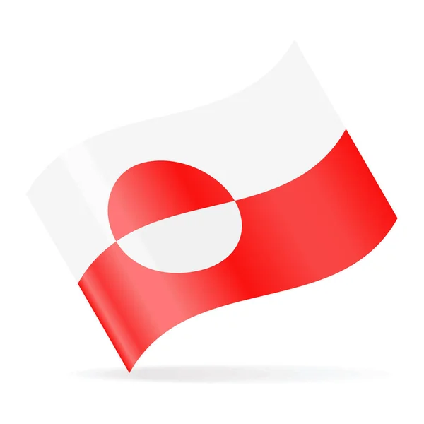 Bandeira da Gronelândia Vector Acenando Ícone — Vetor de Stock