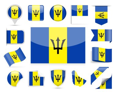 Barbados bayrağı vektör Set