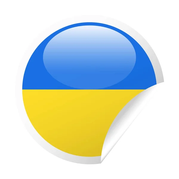 Bandera de Ucrania Vector Esquina redonda icono de papel — Vector de stock