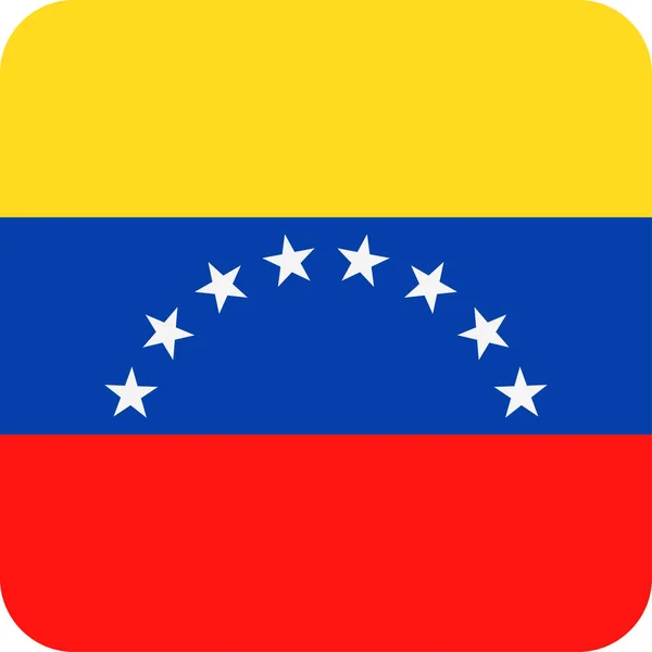 Venezuela Flag Vector Square Flat Icon — Stock Vector