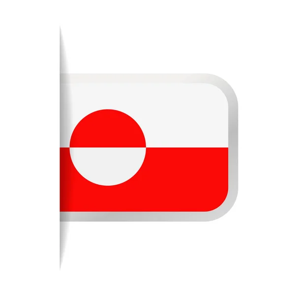 Ícone de marcador de vetor de bandeira da Groenlândia — Vetor de Stock