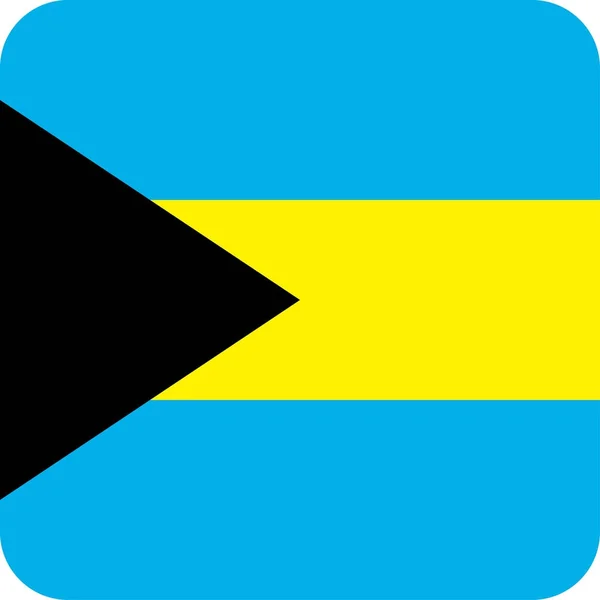 Bahama's vlag Vector vierkant plat pictogram — Stockvector