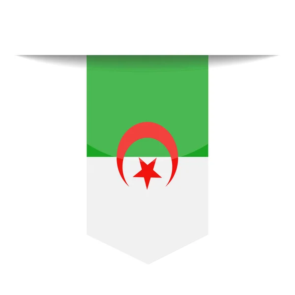 Algerien Flagge Vektor Lesezeichen-Symbol — Stockvektor