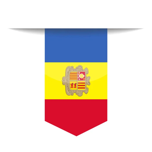 Ícone de marcador de vetor de bandeira de Andorra —  Vetores de Stock