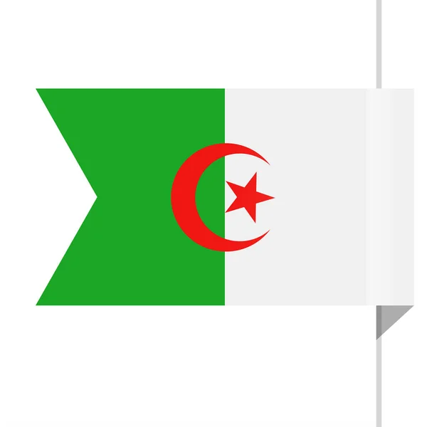 Algerien Flagge Vektor Lesezeichen-Symbol — Stockvektor