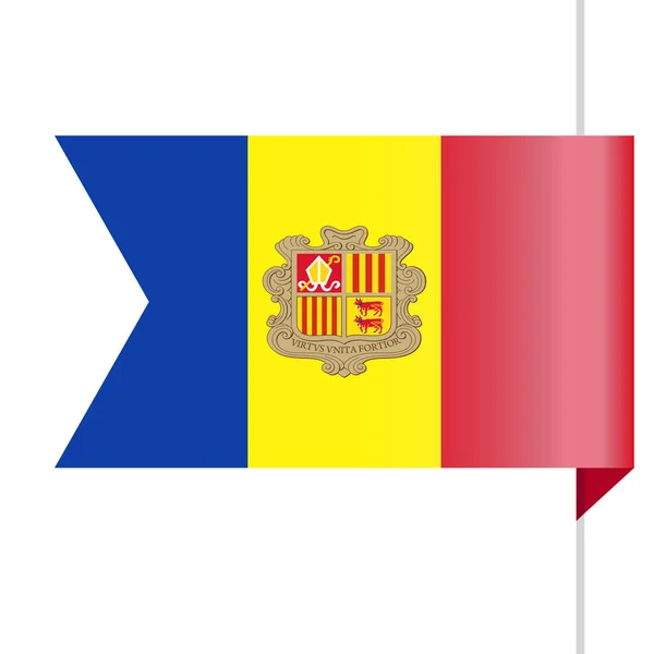 Ícone de marcador de vetor de bandeira de Andorra — Vetor de Stock