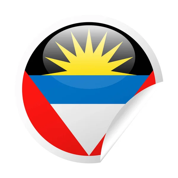 Векторний прапор Антигуа і Барбуда круглий куточок папір значок — стоковий вектор