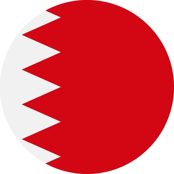Icône plate ronde de vecteur de drapeau de Bahreïn — Image vectorielle