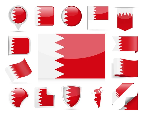 Ensemble de vecteurs de drapeau de Bahreïn — Image vectorielle