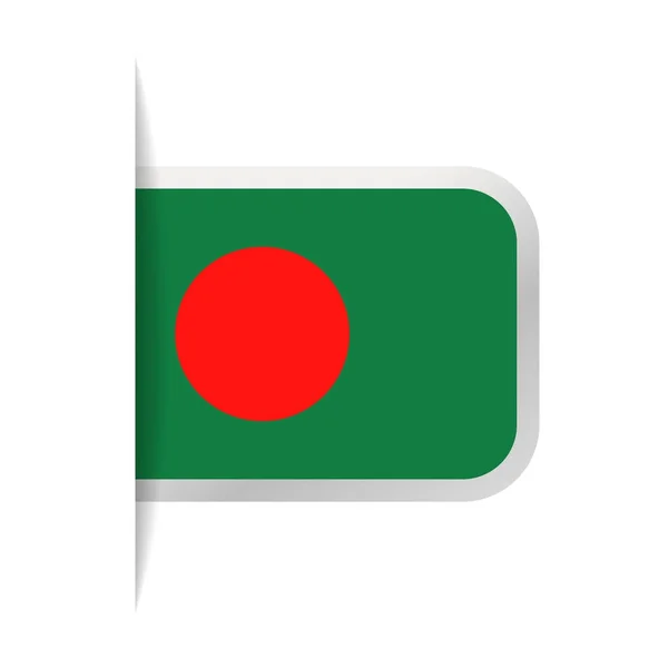 Bangladesh Fahne Vektor Lesezeichen-Symbol — Stockvektor