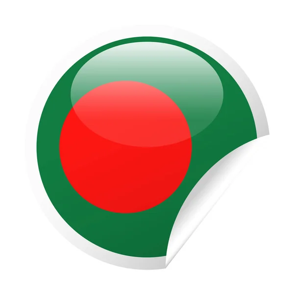 Bandera de Bangladesh Vector Round Corner Paper Icon — Archivo Imágenes Vectoriales