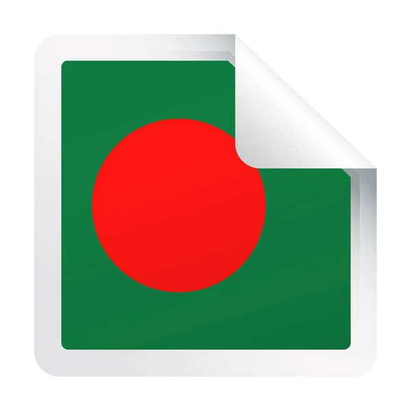 Bangladesh Flaggenvektor Quadrat Eckpapier-Symbol — Stockvektor