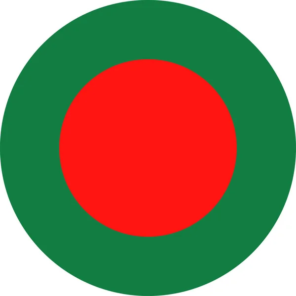 Icône plate ronde de vecteur de drapeau du Bangladesh — Image vectorielle