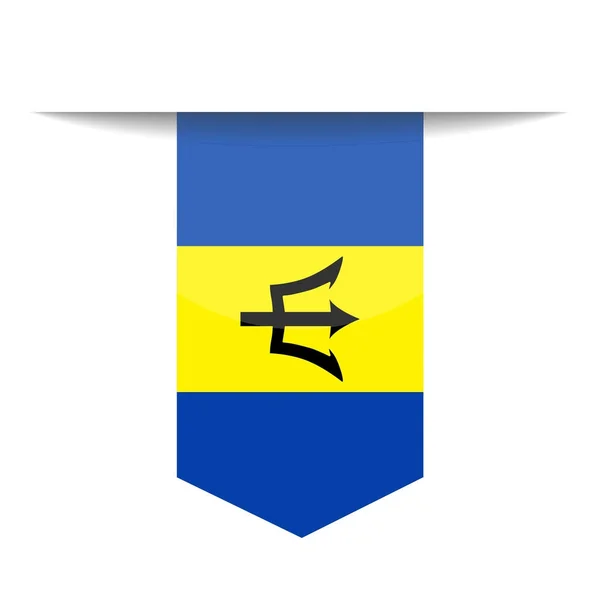 Barbados Flag Vector Bookmark Icon — Stock Vector