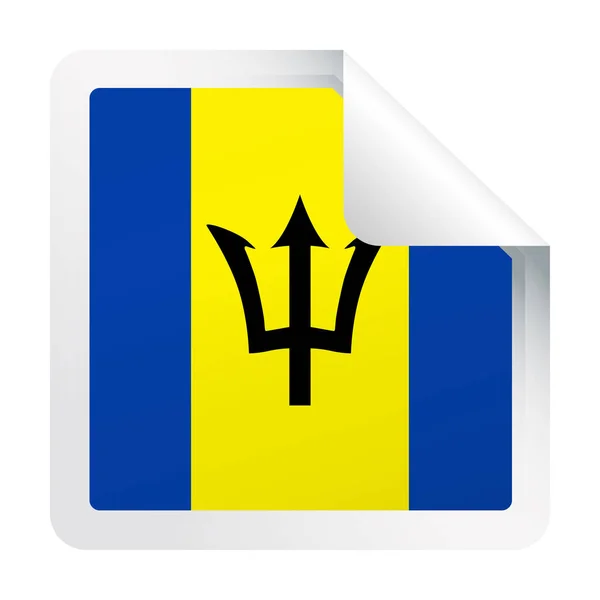Прапор Барбадосу вектор площі кут папір значок — стоковий вектор