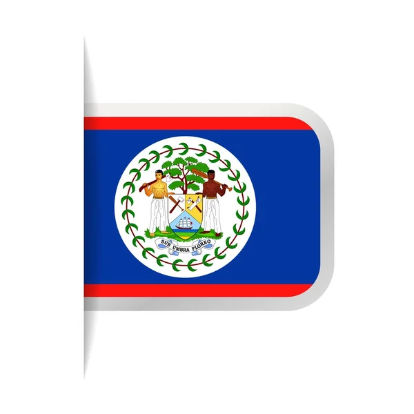 Belice Bandera Vector Bookmark Icon — Archivo Imágenes Vectoriales