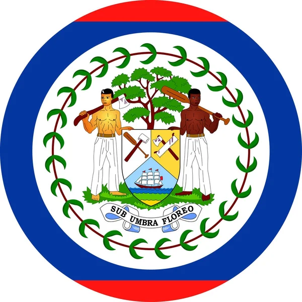 Belize flagga vektor runda platta ikonen — Stock vektor