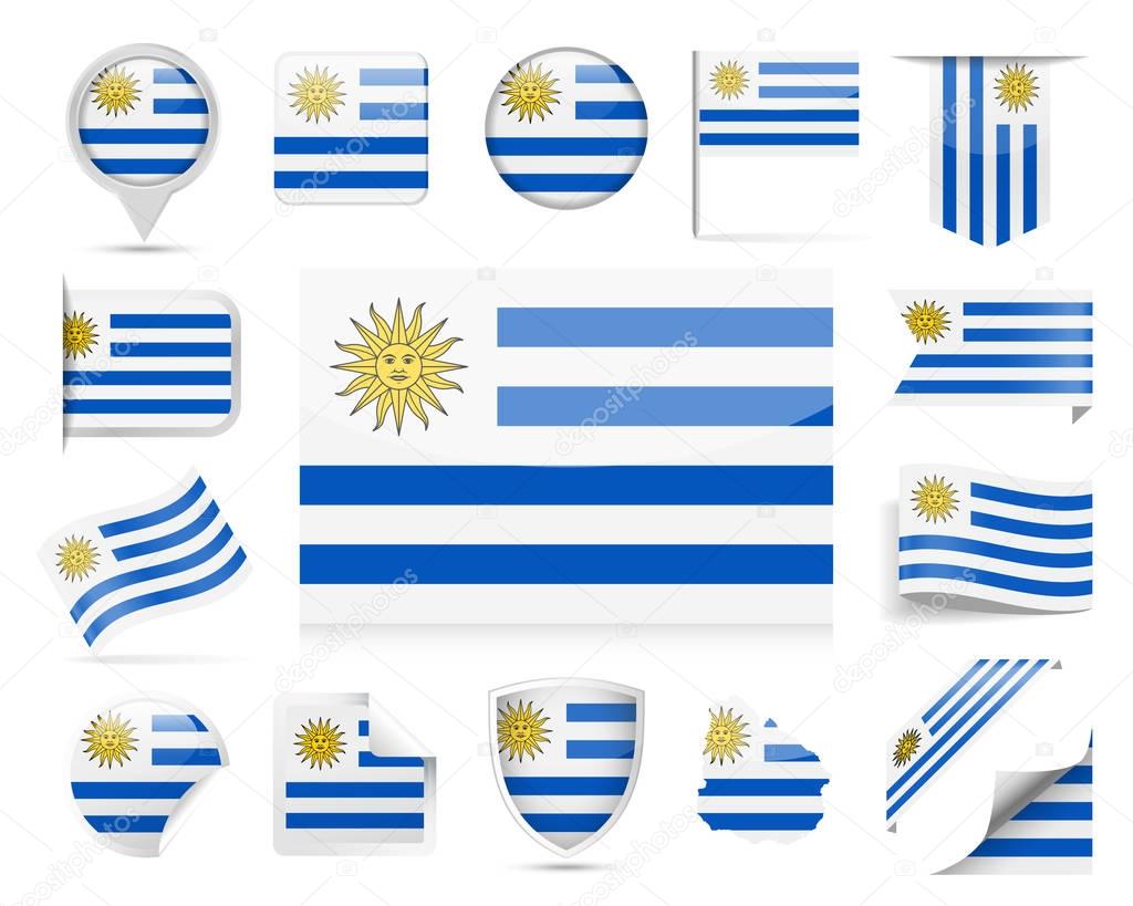 Uruguay Flag Vector Set