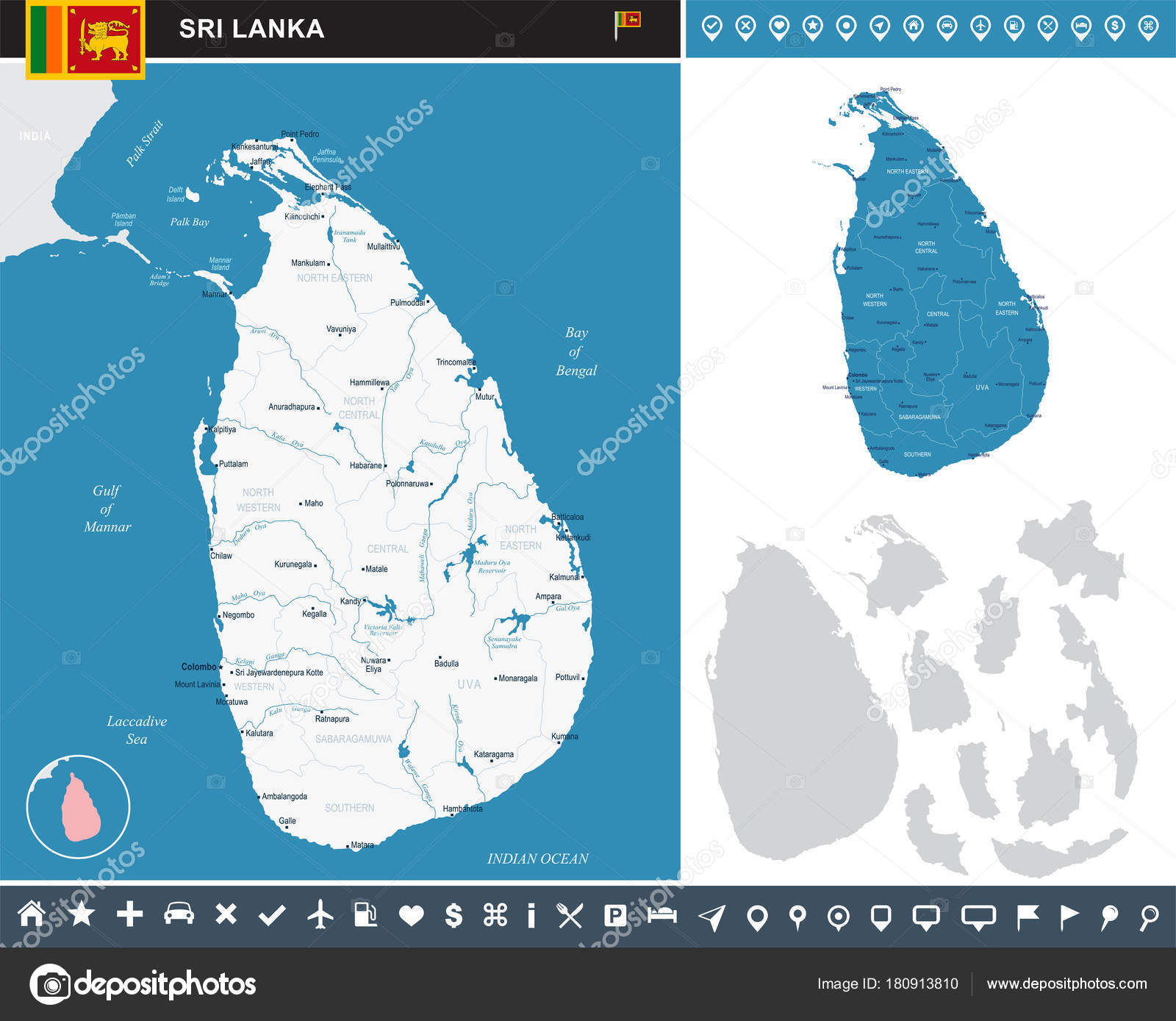 Sri Lanka carte infographique Illustration vectorielle détaillée image vectorielle par