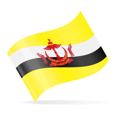 Brunei bayrağı sallayarak simge vektör