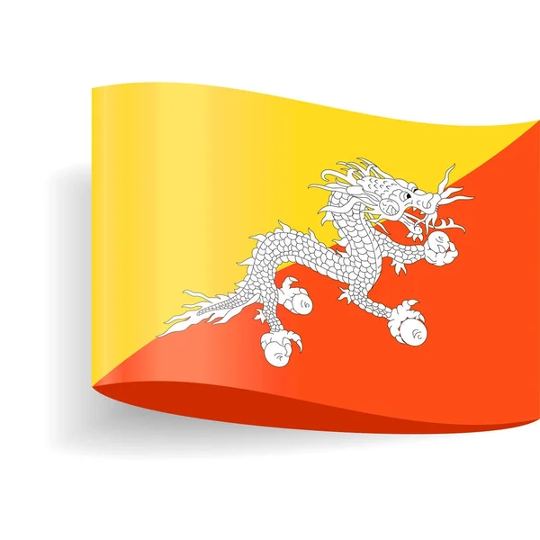 Bhutan Flagge Vektor Etikett-Symbol — Stockvektor