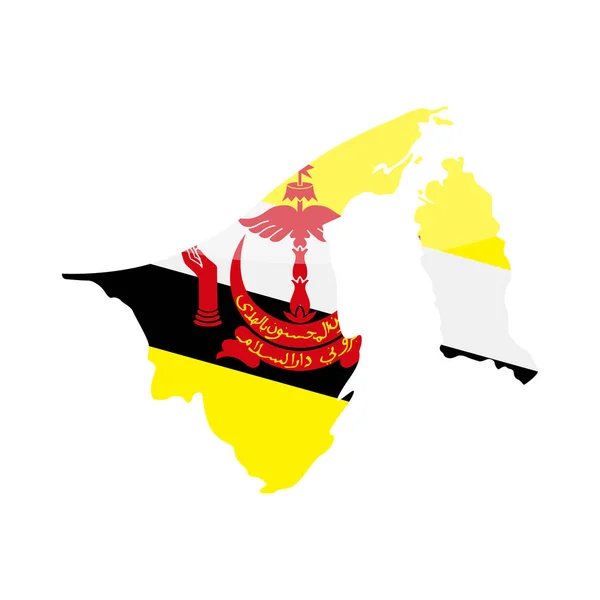 Brunej vlajka země obrysu vektorové ikony — Stockový vektor