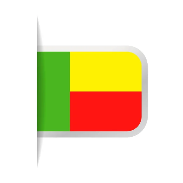 Benin Flaga Wektor Zakładka Ikony Ilustracja — Wektor stockowy
