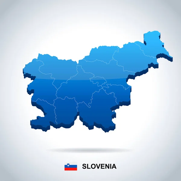 Slovenië Kaart Vlag Hoog Gedetailleerde Vectorillustratie — Stockvector