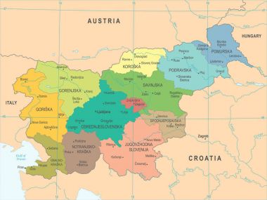 Slovenya harita - yüksek Detaylı vektör çizim