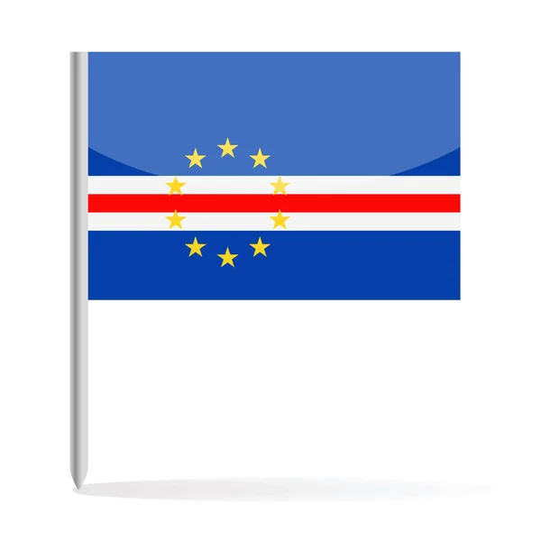 Πράσινο Ακρωτήριο σημαία καρφίτσα εικονίδιο του φορέα — Διανυσματικό Αρχείο
