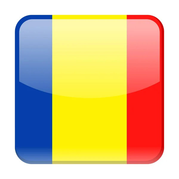 Tsjaad vlag Vector vierkant pictogram — Stockvector