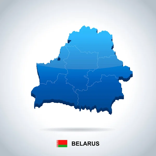 Bielorrússia - mapa e bandeira - ilustração vetorial detalhada —  Vetores de Stock