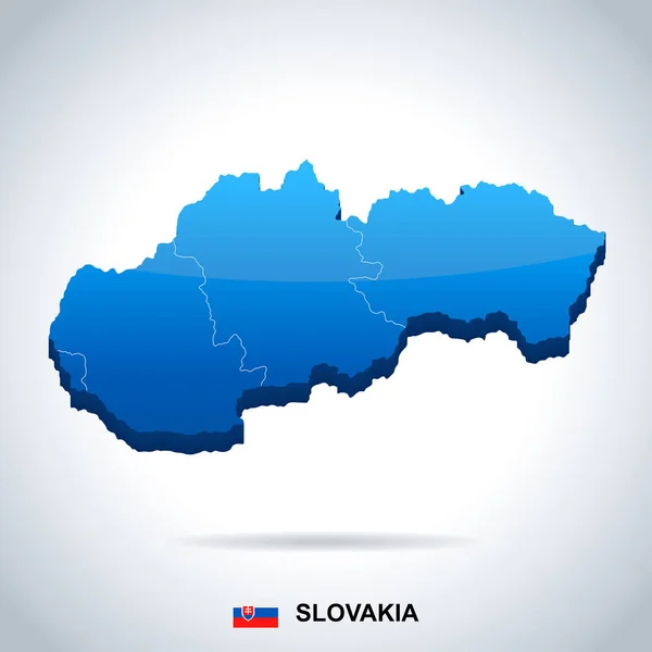 Slovakya - harita ve bayrak - detaylı vektör çizim — Stok Vektör