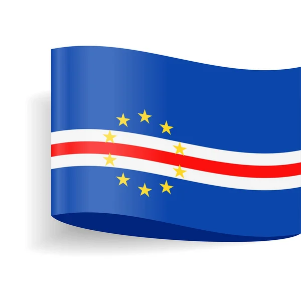 Etiqueta de la bandera de Cabo Verde Vector Etiqueta Icono — Vector de stock