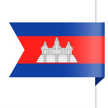 Kamboçya bayrağı vektör yer imi simgesi