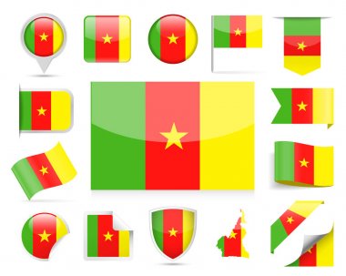 Kamerun bayrağı vektör Set
