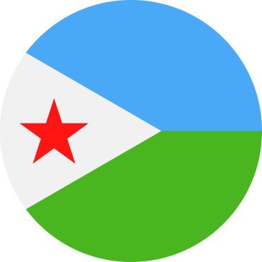 Cibuti bayrağı vektör yuvarlak düz simgesi