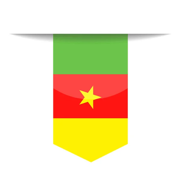 Icona segnalibro Vector Bandiera Camerun — Vettoriale Stock