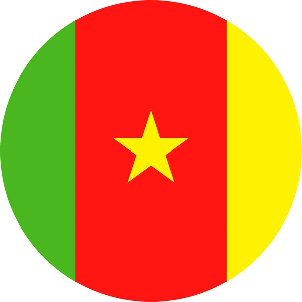 喀麦隆国旗矢量圆平面图标 — 图库矢量图片