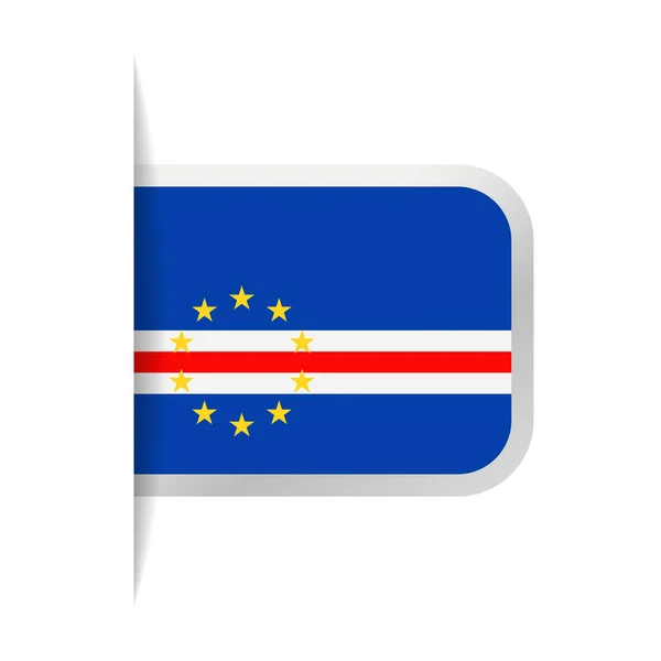 Cabo Verde Bandera Vector Bookmark Icon — Vector de stock