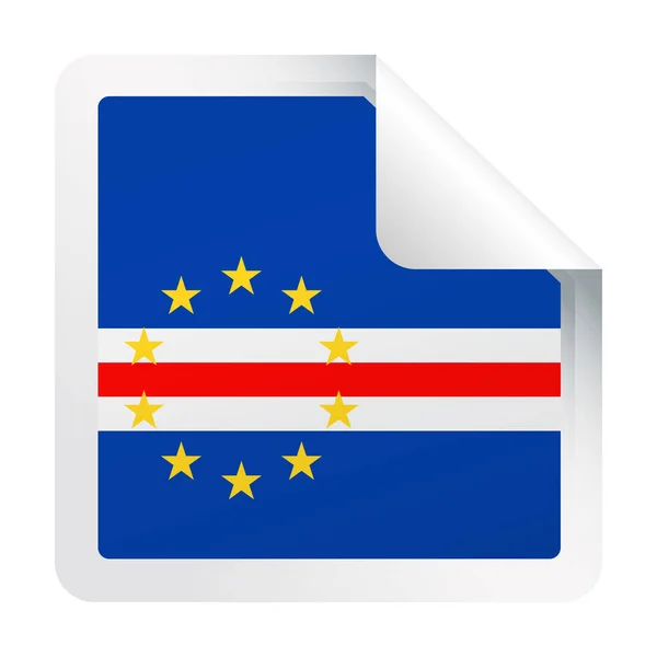 Cape Verde σημαία διάνυσμα τετράγωνο εικονίδιο χαρτί γωνία — Διανυσματικό Αρχείο