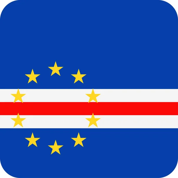 Cabo Verde Bandeira Vector Square Ícone plano — Vetor de Stock